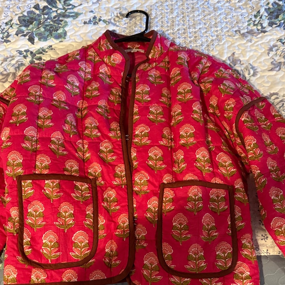 THML Pink Floral Puffer Jacket